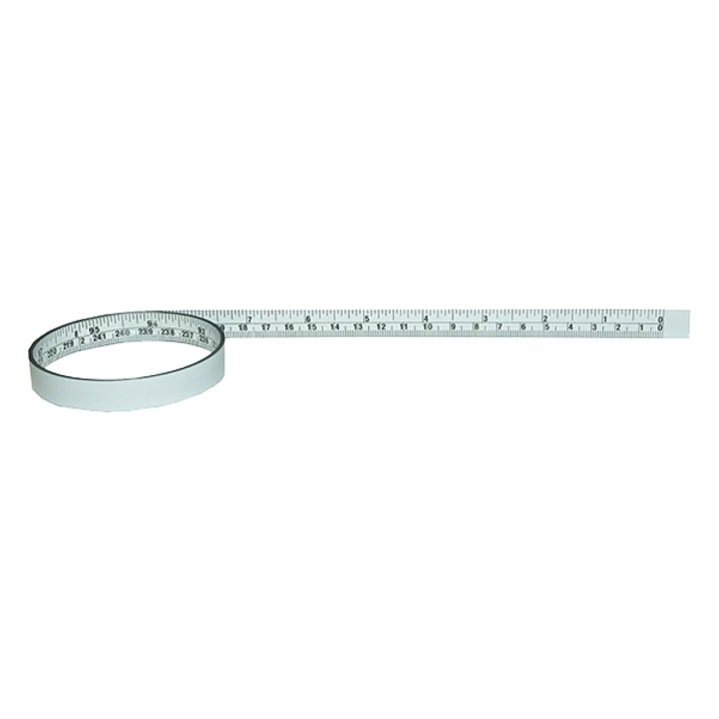 #023.145 Striebig Tape Measure inch/mm R-L 2410mm – 13 x 2410 mm. Reads Right-to-Left, for LEFT Side of Measuring Channel.