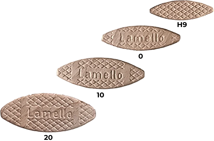 Lamello Wooden Biscuits, all sizes.