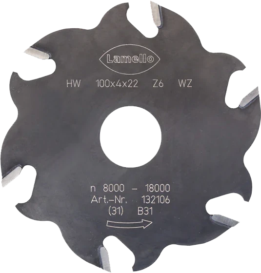 6 Tooth Carbide Tipped Groove Cutter for Lamello Classic X and Classic X Cordless Biscuit Joiners