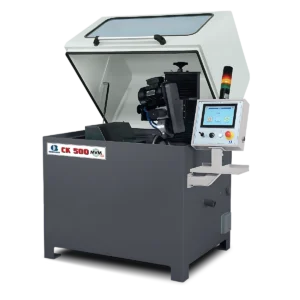 Automatic programable circular knife sharpener or manufacturing of circular knives with full enclosure