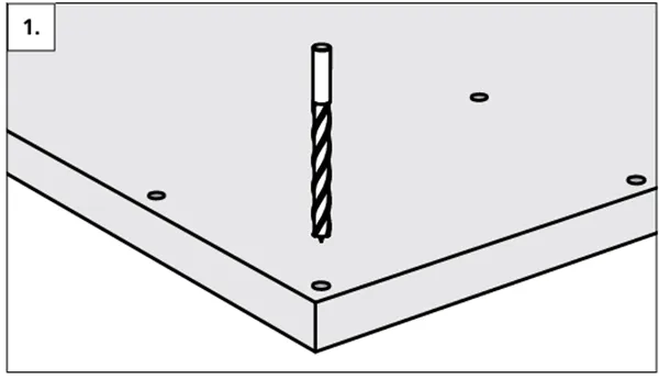 Drill positioning holes with a CNC, ø 5 mm / ø 8 mm