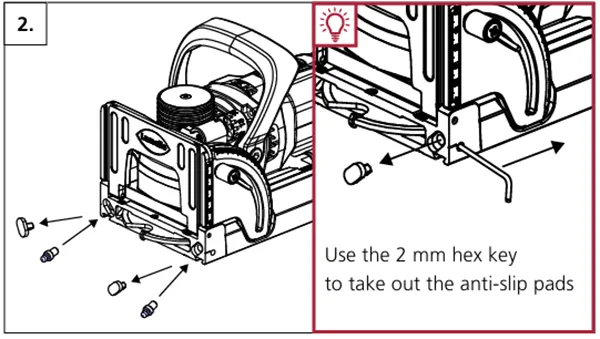 Insert the positioning pins into the Zeta P2