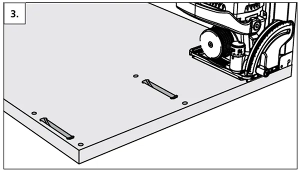 Position the machine in the holes